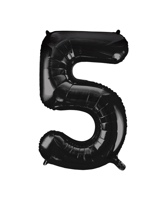 5 Year Figure Balloon Black Empty 86cm