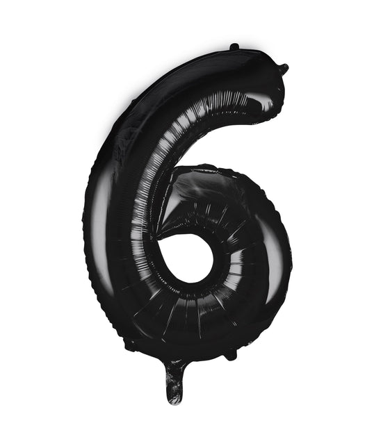 6 Year Figure Balloon Black Empty 86cm
