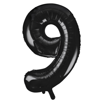 9 Year Figure Balloon Black Empty 86cm