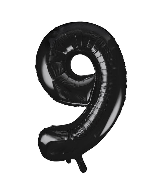9 Year Figure Balloon Black Empty 86cm