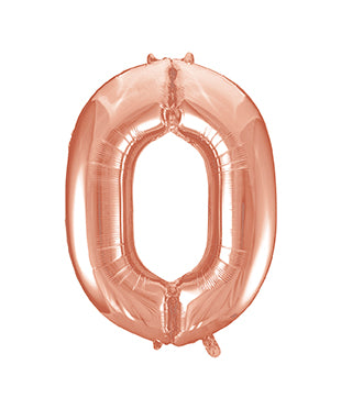 0 Year Figure Balloon Rose Gold Empty 86cm