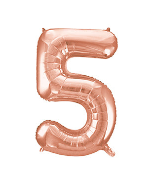 5 Year Figure Balloon Rose Gold Empty 86cm