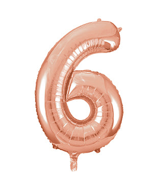 6 Year Figure Balloon Rose Gold Empty 86cm