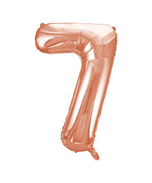 7 Year Figure Balloon Rose Gold Empty 86cm