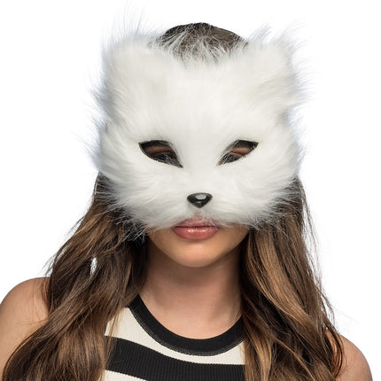 Masque en peluche Chat blanc