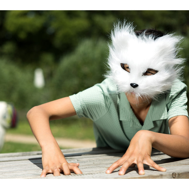 Masque en peluche Chat blanc