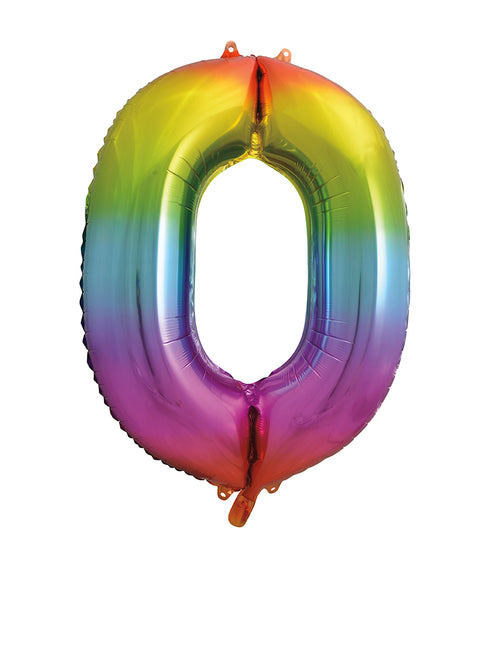 0 Year Figure Balloon Rainbow Empty 86cm