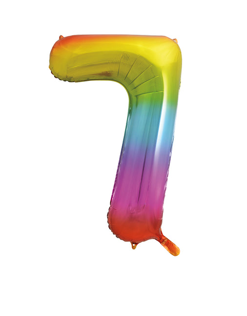 7 Year Figure Balloon Rainbow Empty 86cm