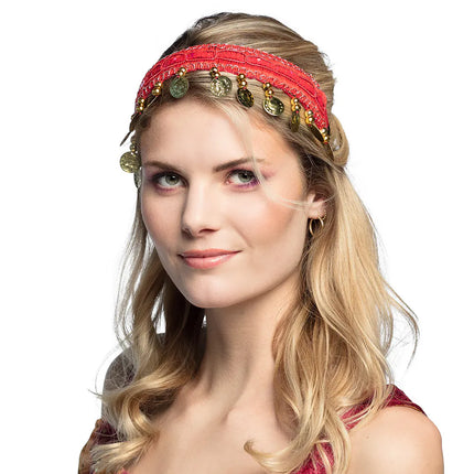 Bandeau de danse orientale rouge