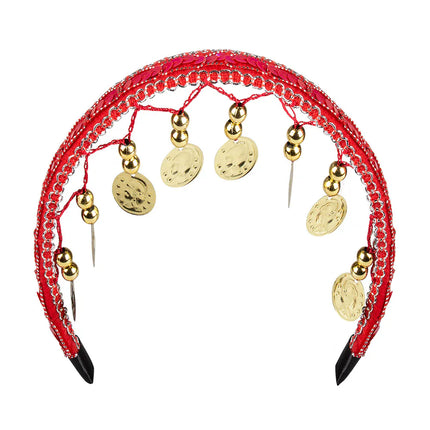 Bandeau de danse orientale rouge