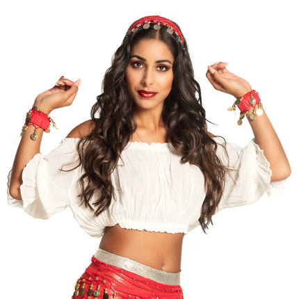 Bandeau de danse orientale rouge