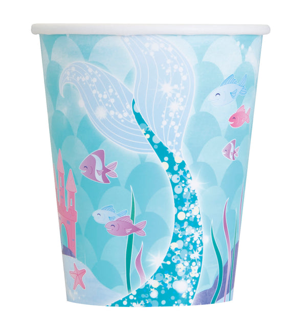 Tasses Mermaid en papier 266ml 8pcs