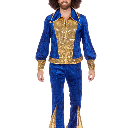 Ensemble disco pailleté bleu/doré