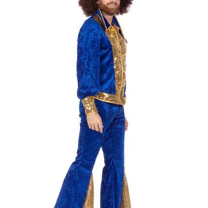 Ensemble disco pailleté bleu/doré