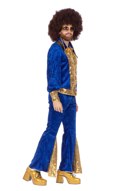 Ensemble disco pailleté bleu/doré