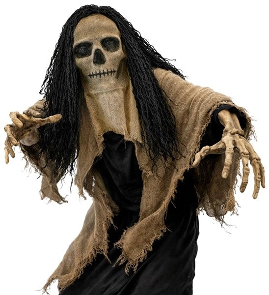Masque de squelette avec cape et cheveux