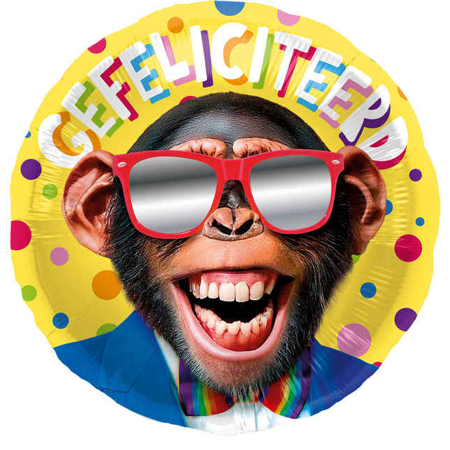 Félicitations Ballon à l'hélium Singe vide 45cm