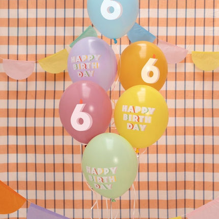 6 Jaar Ballonnen 30cm 50st van Partydeco koop je bij Partywinkel