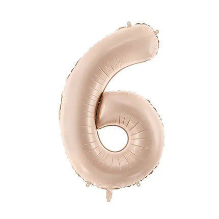 6 Jaar Cijfer Ballon Beige Glans Leeg 72cm van Partydeco koop je bij Partywinkel