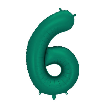 6 Jaar Cijfer Ballon Groen Leeg 86cm van Partydeco koop je bij Partywinkel