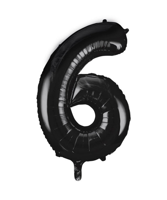 6 Jaar Cijfer Ballon Zwart Leeg 86cm van Unique koop je bij Partywinkel