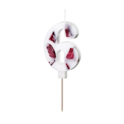 6 Jaar Kaars Bloemblaadjes 8cm van Partydeco koop je bij Partywinkel