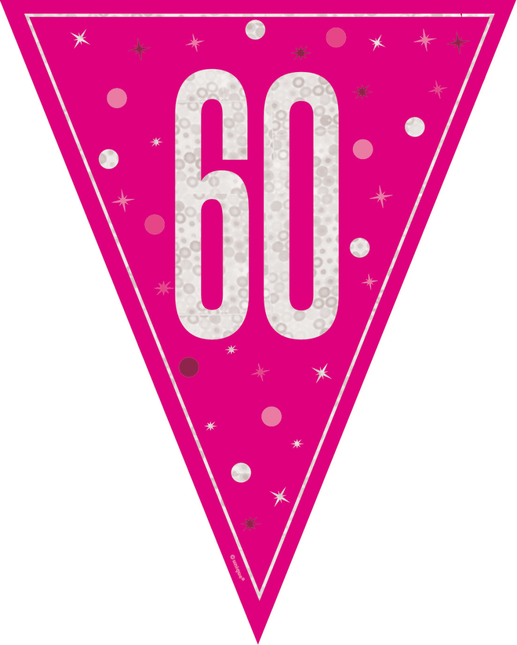 60 Jaar Slinger Roze 2,5m van Unique koop je bij Partywinkel