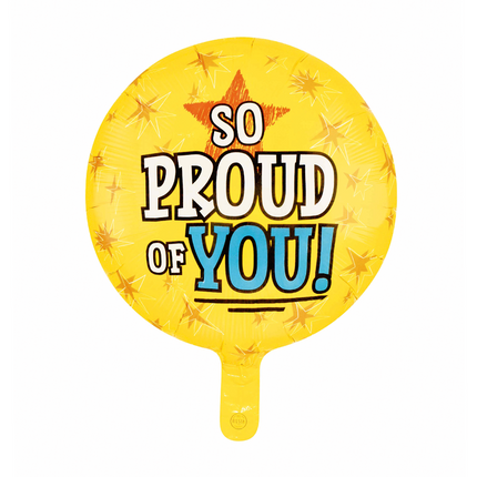 Gele Helium Ballon So Proud Of You Leeg 45cm