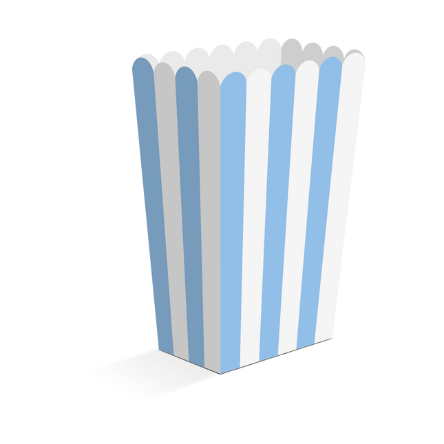Blauwe Popcorn Bakjes 13,5cm 8st