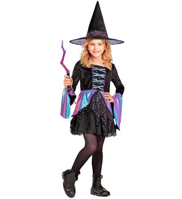 Costume de sorcière enfant noir multicolore