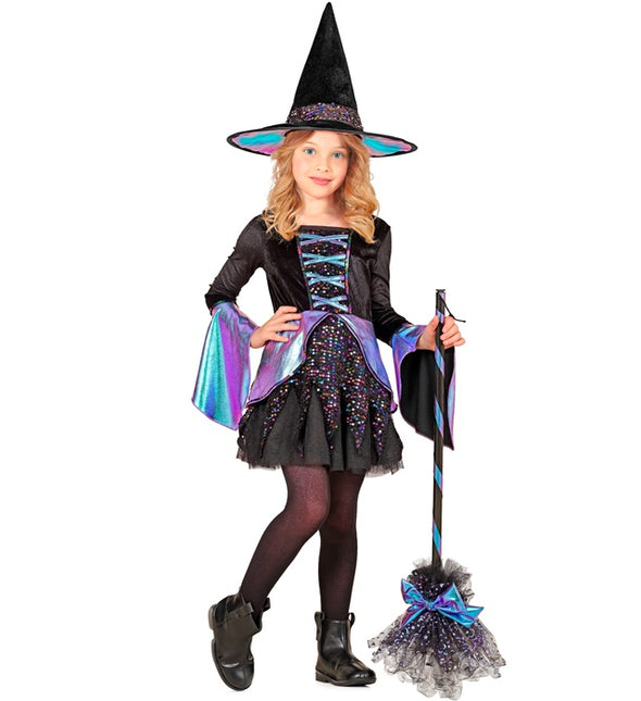 Costume de sorcière enfant noir multicolore