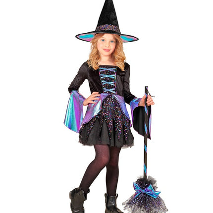 Costume de sorcière enfant noir multicolore