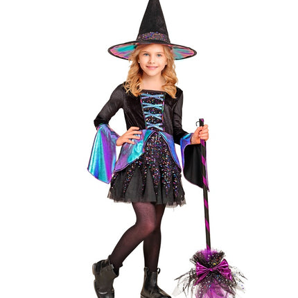 Costume de sorcière enfant noir multicolore