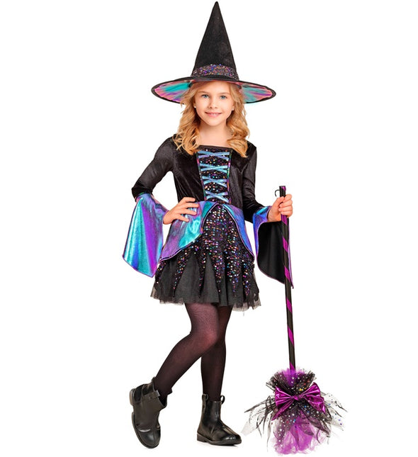 Costume de sorcière enfant noir multicolore