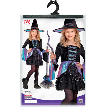 Costume de sorcière enfant noir multicolore