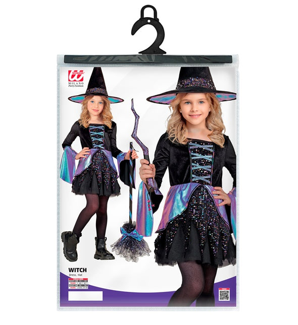 Costume de sorcière enfant noir multicolore
