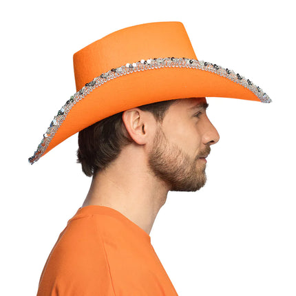 Chapeau de cowboy Orange Uv Blacklight