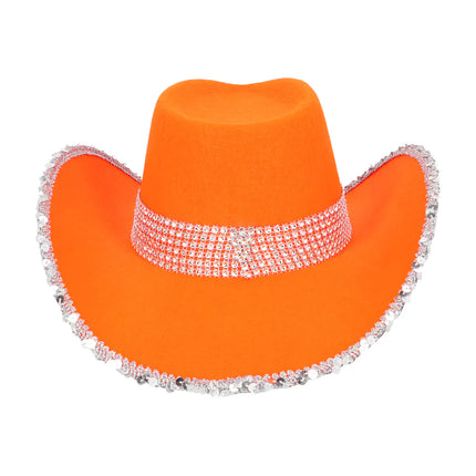 Chapeau de cowboy Orange Uv Blacklight