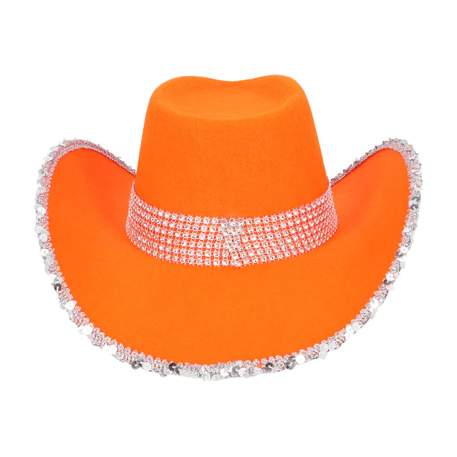 Chapeau de cowboy Orange Uv Blacklight