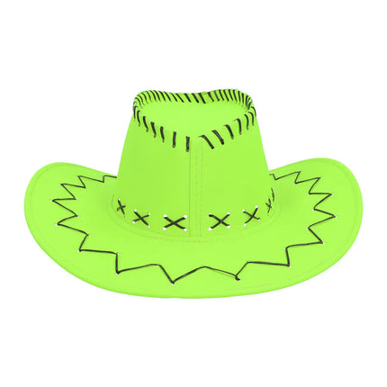 Chapeau de cowboy Savanne vert fluo UV