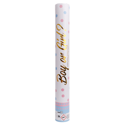 Gender Reveal Confetti Cannon Pink 40cm