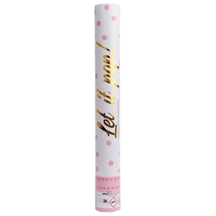 Canon à confettis rose clair 40cm