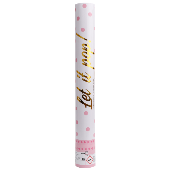 Canon à confettis rose clair 40cm