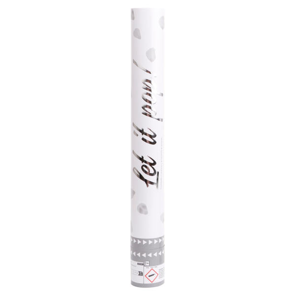 Cannon de confettis blancs Pétales de roses blanches 40cm
