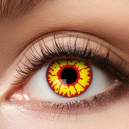 Halloween Lentilles de couleur jaune/rouge