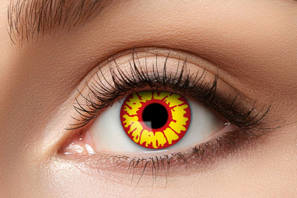 Halloween Lentilles de couleur jaune/rouge