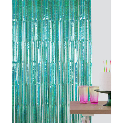 Rideau de porte turquoise 2m
