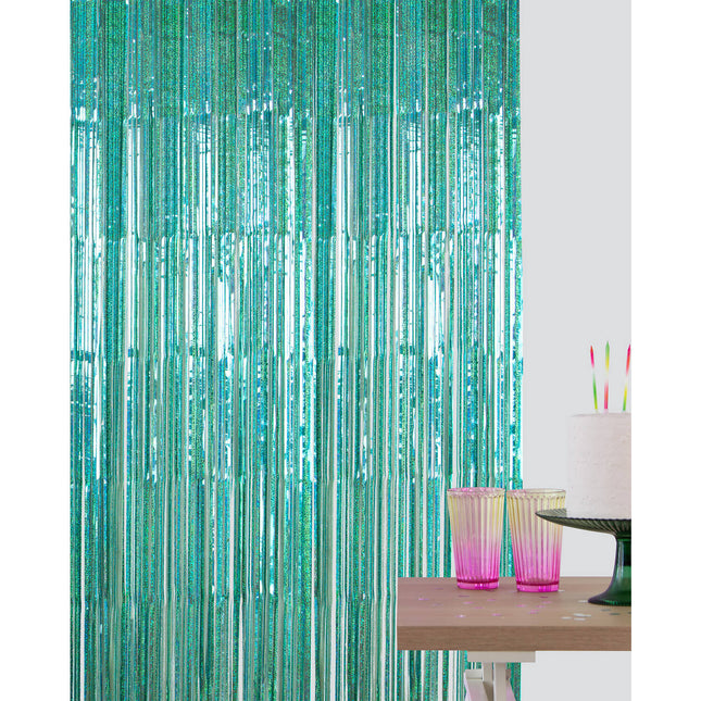 Rideau de porte turquoise 2m