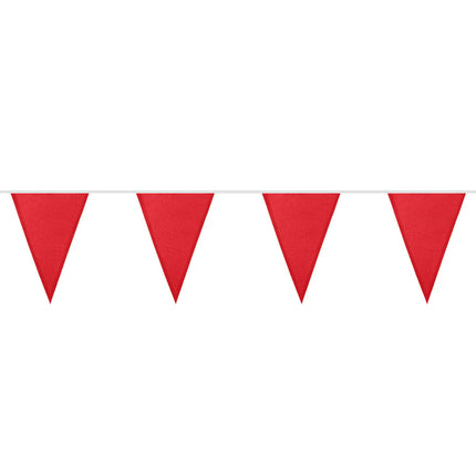 Guirlande de drapeaux en polyester rouge (26 x 18 cm) (6 m)