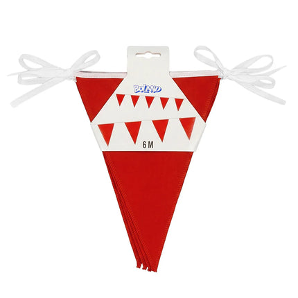 Guirlande de drapeaux en polyester rouge (26 x 18 cm) (6 m)